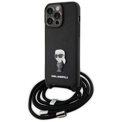 Custodia Karl Lagerfeld Crossbody Saffiano Monogram Pin Metallico Karl & Choupette Per Iphone 15 Pro Max - Foto - Foto 1