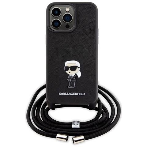 Custodia Karl Lagerfeld Crossbody Saffiano Monogram Pin Metallico Karl & Choupette Per Iphone 15 Pro Max - Foto - Foto 2