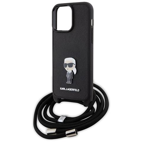 Custodia Karl Lagerfeld Crossbody Saffiano Monogram Pin Metallico Karl & Choupette Per Iphone 15 Pro Max - Foto - Foto 5