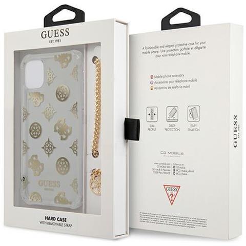 Guess Peony Chain Cover Per Iphone 11 Pro, Colore Oro - Foto 1