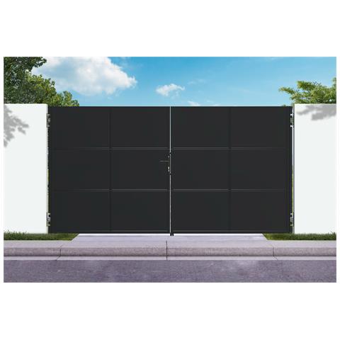 Cancello NALI in acciaio nero opaco, altezza 180 cm, 3,5 m. - Foto 1