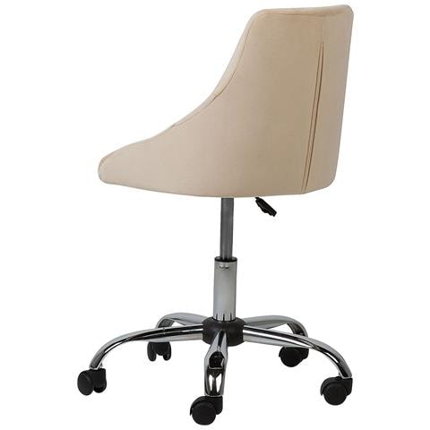 Sedia Da Scrivania In Velluto Beige Parrish - Foto 18