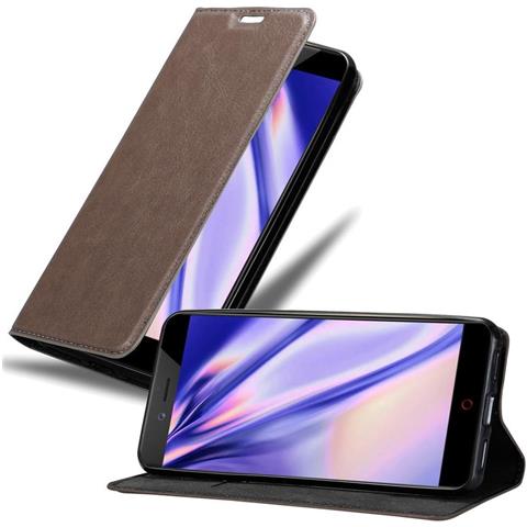 Custodia Compatibile Con Zte Nubia Z17 Mini In Bruno Caffè - Coperchio Protettiva Con Chiusura Magnetica, Funzione Stand E Tasca Per Le Carte - Foto 1