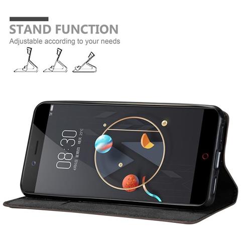 Custodia Compatibile Con Zte Nubia Z17 Mini In Bruno Caffè - Coperchio Protettiva Con Chiusura Magnetica, Funzione Stand E Tasca Per Le Carte - Foto 2