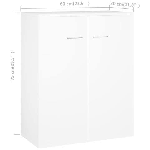 Credenza Bianca 60x30x75 cm in Legno Multistrato - Foto 7