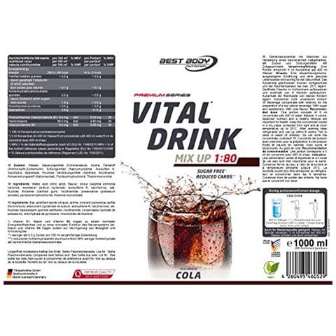 Best Body Nutrition Low Carb Vital Drink - 1000 Ml - Foto 2