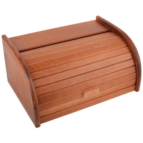 Porta-pane Legno Marrone | Moderno | 40 X 27,5 X 18,5cm | Contenitore Pane | Coperchio Scorrevole Avvolgibile | Apertura Frontale A Scomparsa | Faggio Naturale | Moderno Accessori Cucina - Foto 1