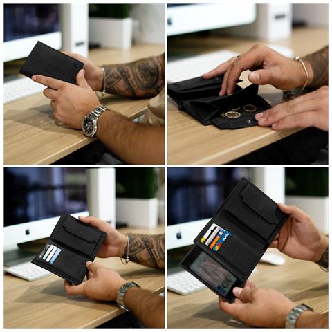 Portafoglio da uomo in pelle premium, ""Vintage"", Nero - Foto 2