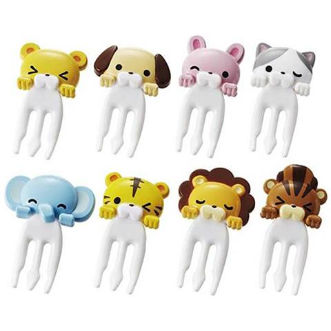 Wokex 8pcs Animale Frutta Dessert Fork Set Mini Fumetto Bambini Snack Dort Destert Forks