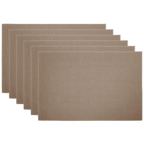 Set Tovagliette Americane Cucina Antiscivolo In Tinta Unita Lavabili In Vari Colori Set 6 Tortora - Foto 1