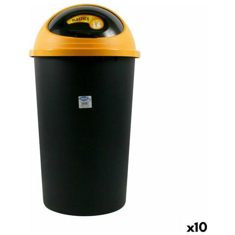 Secchio Per La Spazzatura Tontarelli Big Hoop Giallo Nero 50 L (10 Unità) - Foto 1
