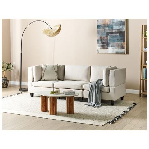 Divano Modulare 3 Posti Unstad Tessuto Beige Chiaro - Foto 1