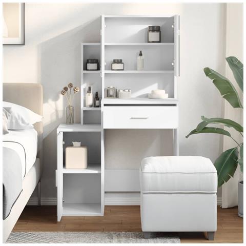 Toeletta Con Armadietto Bianco 80x35x132 Cm - Foto 3