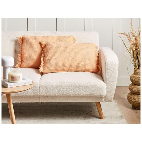 Set Di 2 Cuscini Tansy Cotone 40 X 60 Cm Arancione Tinta Unita - Foto 1