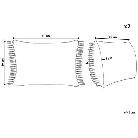 Set Di 2 Cuscini Tansy Cotone 40 X 60 Cm Arancione Tinta Unita - Foto 8