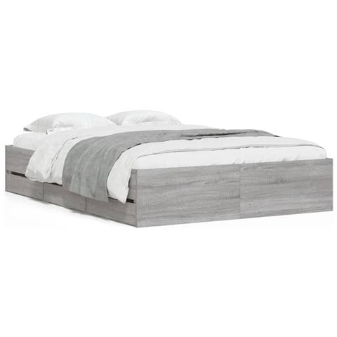 Giroletto Cassetti Grigio Sonoma 120x190 Cm Legno Multistrato - Foto 2