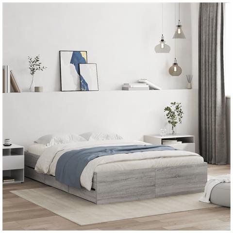 Giroletto Cassetti Grigio Sonoma 120x190 Cm Legno Multistrato - Foto 1