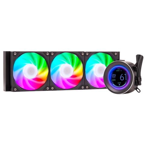 Dissipatore CPU Liquido SPHERE LCD 360 per Socket Intel LGA 1150 (Presa H3), LGA 1151 (Presa H4), LGA 1155 (Presa H2), LGA 1156 (Presa H), LGA 1200 (Presa H5), LGA 1366 (Presa B), LGA 1700, LGA 775 (Presa T) e SocketAMD Presa AM4, Presa AM5 - Foto 1