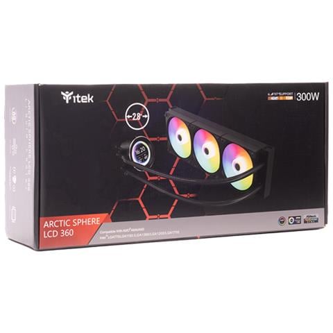 Dissipatore CPU Liquido SPHERE LCD 360 per Socket Intel LGA 1150 (Presa H3), LGA 1151 (Presa H4), LGA 1155 (Presa H2), LGA 1156 (Presa H), LGA 1200 (Presa H5), LGA 1366 (Presa B), LGA 1700, LGA 775 (Presa T) e SocketAMD Presa AM4, Presa AM5 - Foto 7