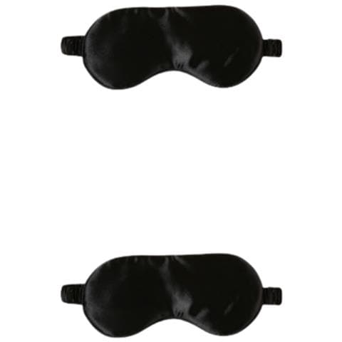 Maschera Per Dormire / Maschera Per Gli Occhi In Seta, Confezione Da 2 Black - Foto 1
