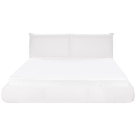 Letto Matrimoniale Bouclé Bianco 180 X 200 Cm Vinay - Foto 8