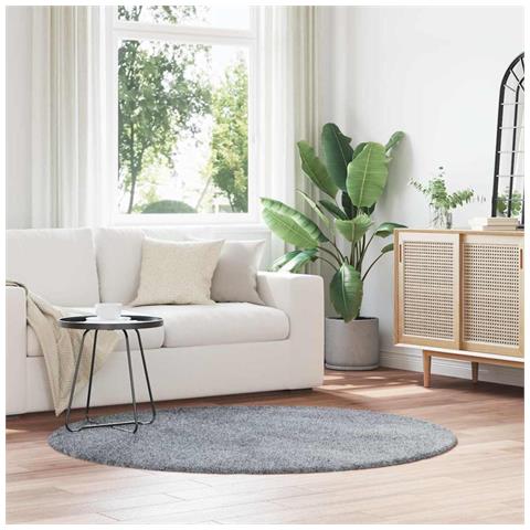Tappeto Shaggy a Pelo Lungo NAVARRA Grigio Chiaro 160x160 cm - Foto 1