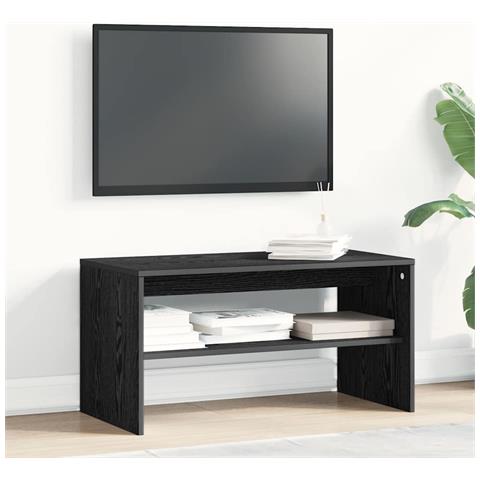 Mobile Porta Tv Rovere Nero 80x40x40 Cm In Legno Multistrato - Foto 3