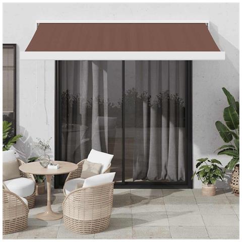 Tenda Sole Retrattile Manuale 300x250 Cm Marrone - Foto 1