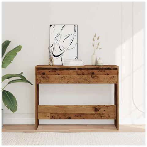 Tavolino Consolle Legno Vecchio 100x35x76,5 Cm In Truciolato - Foto 3