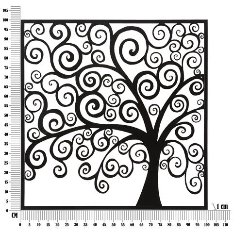 Decorazione In Metallo Albero 1 - Nero - Metallo - 100x1x100 Cm - Foto 6