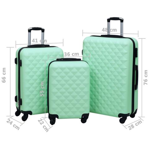Lusso Casadino - Set Valigie Trolley A Custodia Rigida 3 Pz Menta In Abs - Foto 8