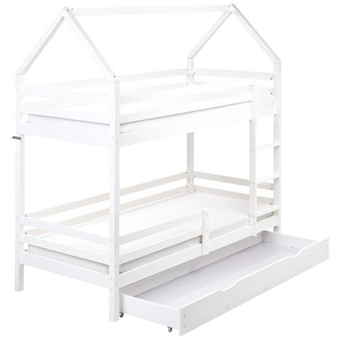 Letto A Castello Con Cassetti Casa Legno Di Pino Girgols 90 X 200 Cm Con Contenitore Bianco - Foto 2