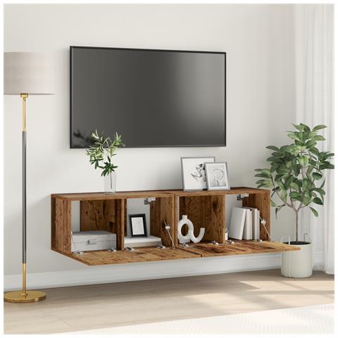 Set Mobile TV Legno Vissuto Legno Massello di Recupero Medio - Foto 2