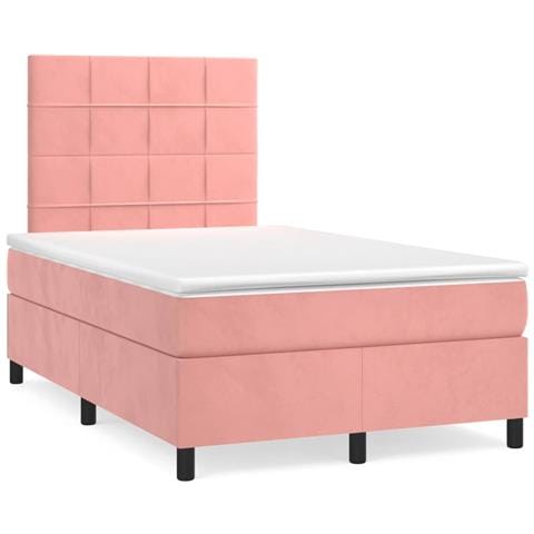 Giroletto a Molle con Materasso Rosa 120x190 cm in Velluto - Foto 2