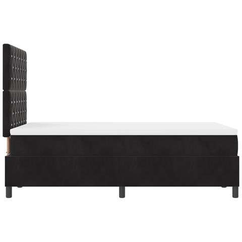 Letto a Rete con Materasso Nero 120x200 cm Velluto - Foto 9