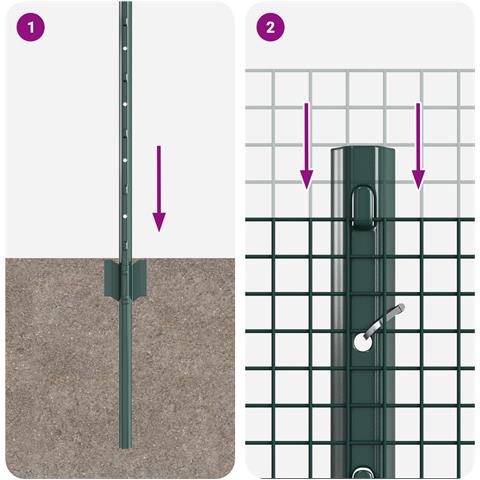 Recinzione in Rete Saldato con 11 Pali U Verde 0.4x25 m Acciaio - Foto 9