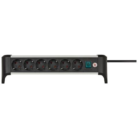 1391040600 prolunghe e multiple 3 m 6 presa (e) AC Interno Nero, Argento - Foto 1