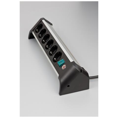 1391040600 prolunghe e multiple 3 m 6 presa (e) AC Interno Nero, Argento - Foto 6