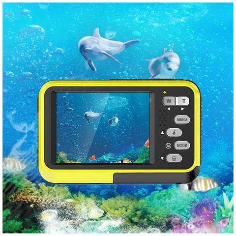 Fotocamera Digitale Impermeabile 4k Con Doppio Display, Zoom 16x E Risoluzione 48mp Yellow - Foto 6