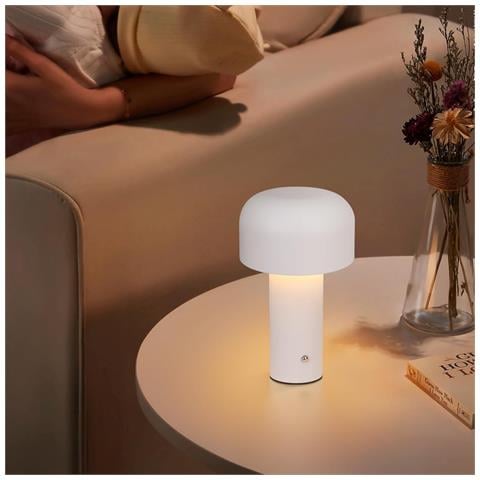 Lampada Da Tavolo A Led Senza Fili - Lampada Da Tavolo Da 2w Con Batteria Ricaricabile, Dimmerabile, Moderna In Metallo Per Soggiorno - Foto 8