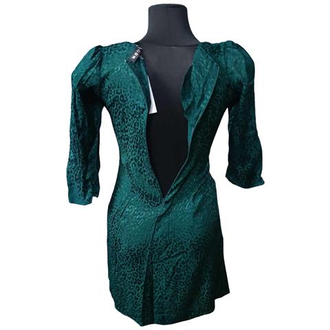 Abito Al Ginocchio Elegante A Maniche Lunghe Verde Taglia Xs - Foto 2