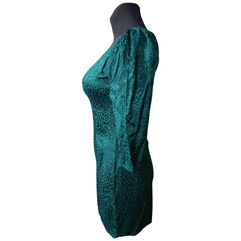 Abito Al Ginocchio Elegante A Maniche Lunghe Verde Taglia Xs - Foto 8