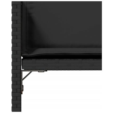 Sedie da Giardino con Cuscini 4 pz Nere in Polyrattan - Foto 9