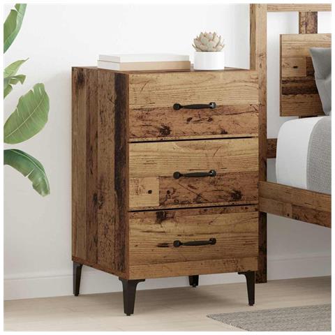 Armadio da Notte con cassetto Legno vecchio 40 x 40 x 66 cm - Foto 2