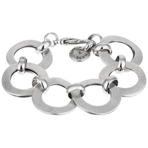 Bracciale In Argento Con Anelli E Maglie In Zama Argentata - Foto 1