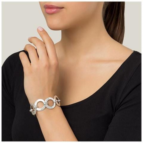 Bracciale In Argento Con Anelli E Maglie In Zama Argentata - Foto 2