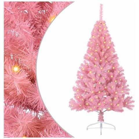 Albero di Natale artificiale con luci integrate Rosa 120 cm PVC - Foto 1