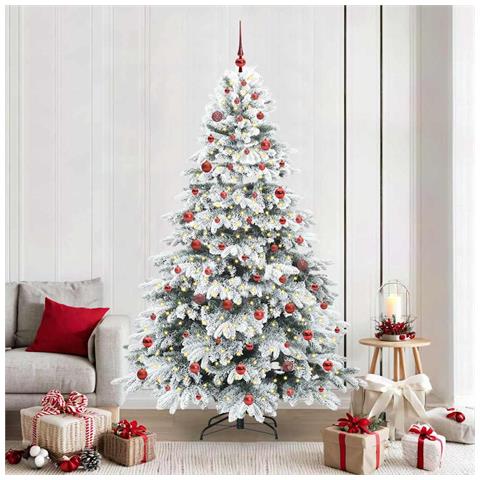 Albero di Natale artificiale con 300 LED Bianco 210 cm PE e PVC - Foto 2