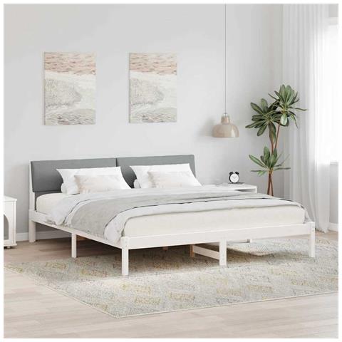 Struttura del Letto Bianco e grigio chiaro 180 x 200 cm - Foto 2