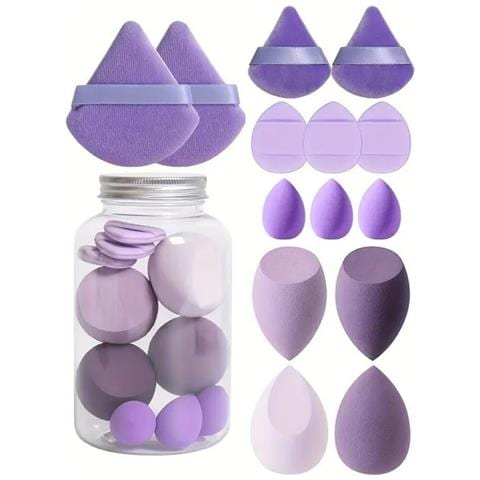 Set Di 14 Spugnette Per Trucco - Spugne Versatili Per Un'applicazione Impeccabile Purple - Foto 1
